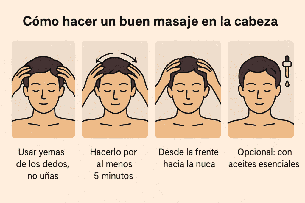 como hacer un masaje de cabeza