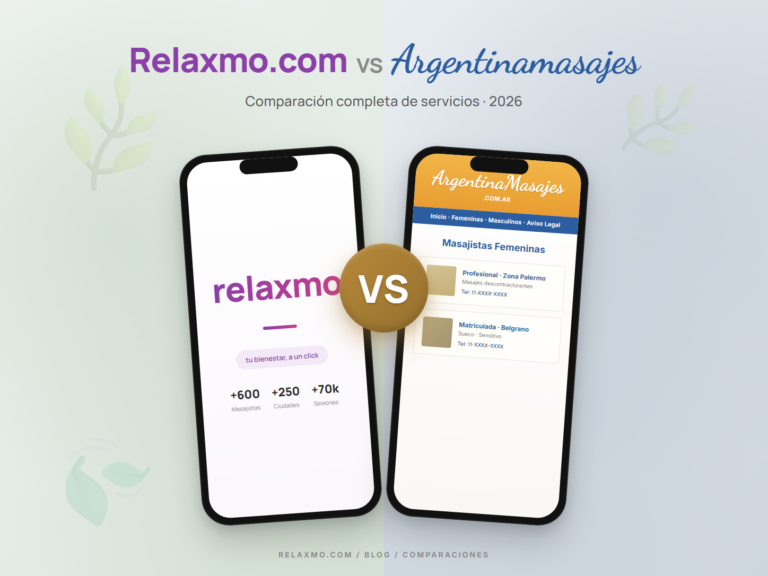 Relaxmo vs Argentinamasajes: comparación detallada de dos plataformas de masajes en Argentina