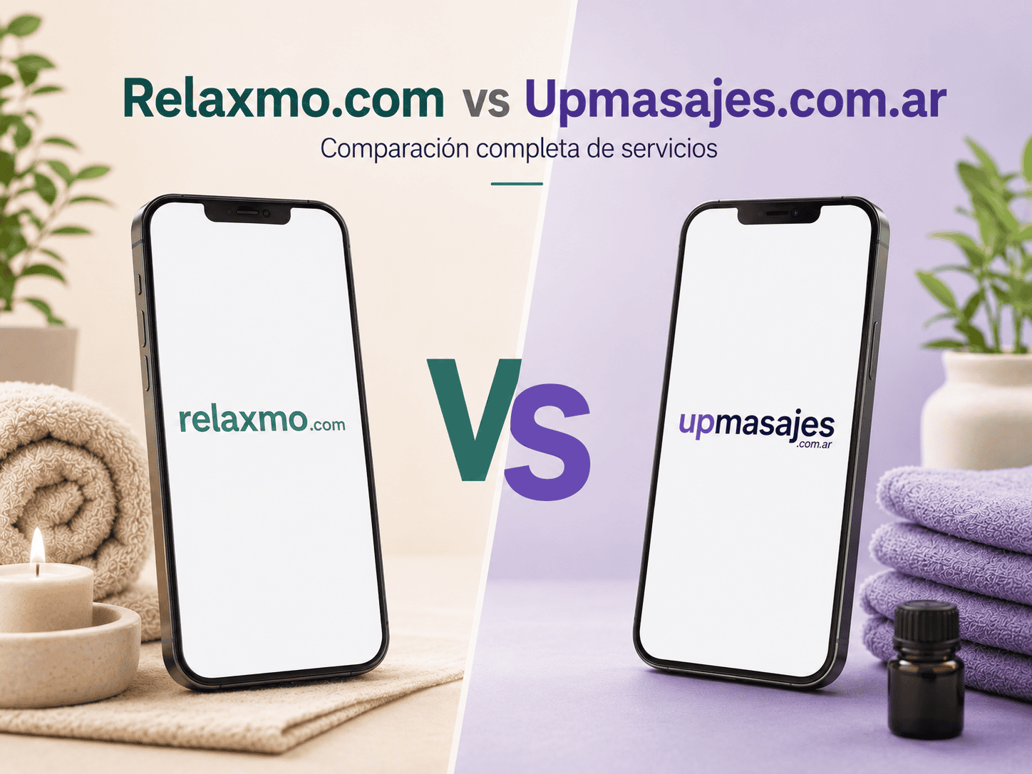 Relaxmo vs UPMasajes: comparativa completa para elegir masajista en Argentina (2026)