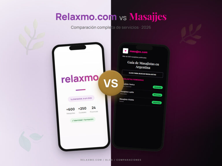 Relaxmo vs Masajjes: comparativa de dos formas de encontrar masajistas en Argentina